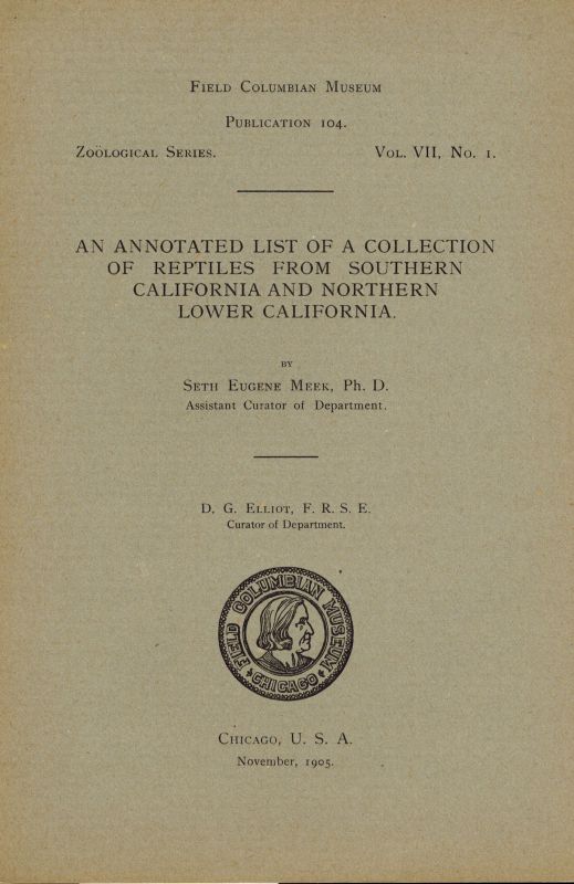 Meek,Seth Eugene  An annotated list of a collection of reptiles from Southern California 