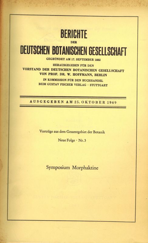 Mohr,G. und H. Ziegler (Redaktion)  Symposium über Morphaktine 