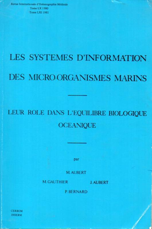 Aubert,M.+M.Gauthier+J.Aubert+P.Bernard  Les Systemes D'Information des Microorganismes Marins 