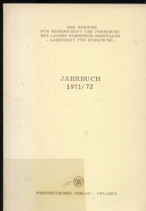 Landesamt for Forschung  Jahrbuch 1971/72 