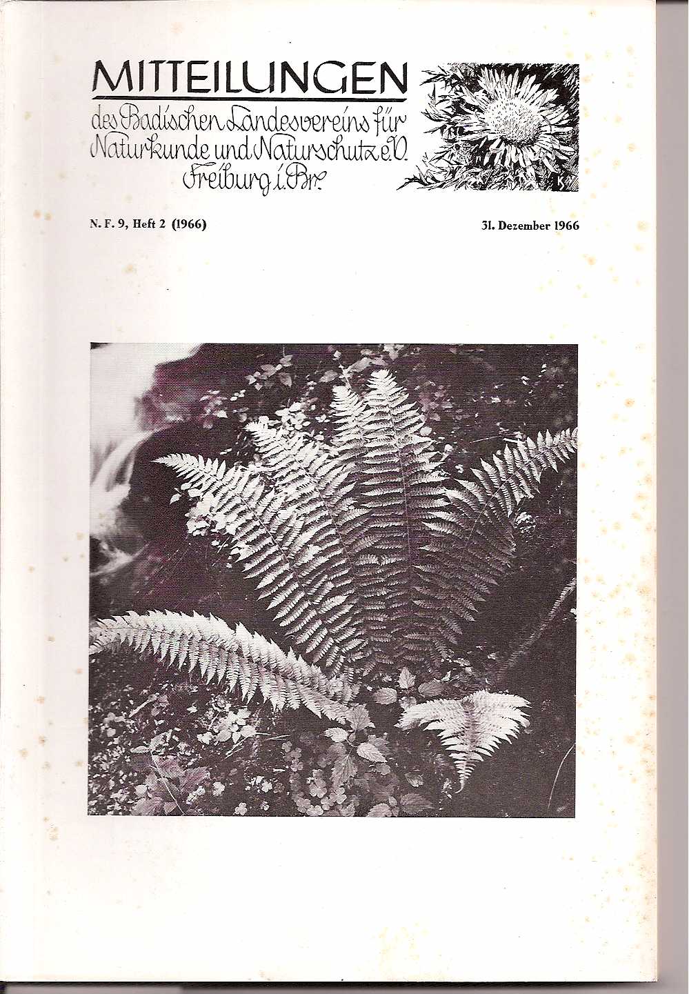 Badischer Landesverein für Naturkunde  Mitteilungen Neue Folge 9, Heft 2,1966 