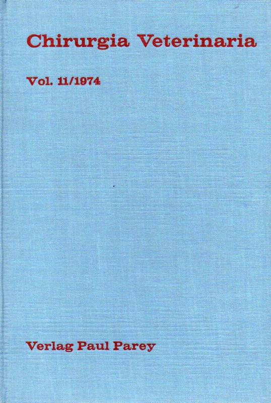 Chirurgia Veterinaria  Chirurgia Veterinaria Volume 11/1974 