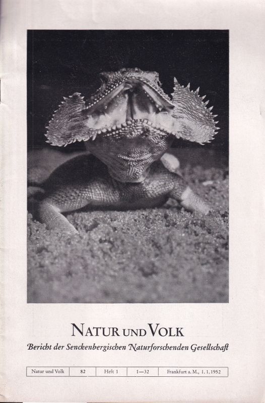 Natur und Volk  Natur und Volk 82.Band 1952 Hefte 1 und 2 (2 Hefte) 