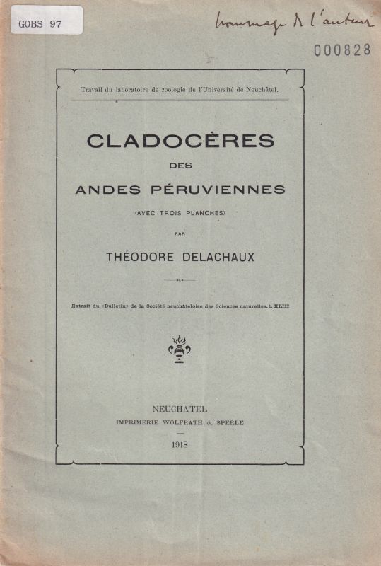 Delachaux,Theodore  Cladoceres des Andes Peruviennes 