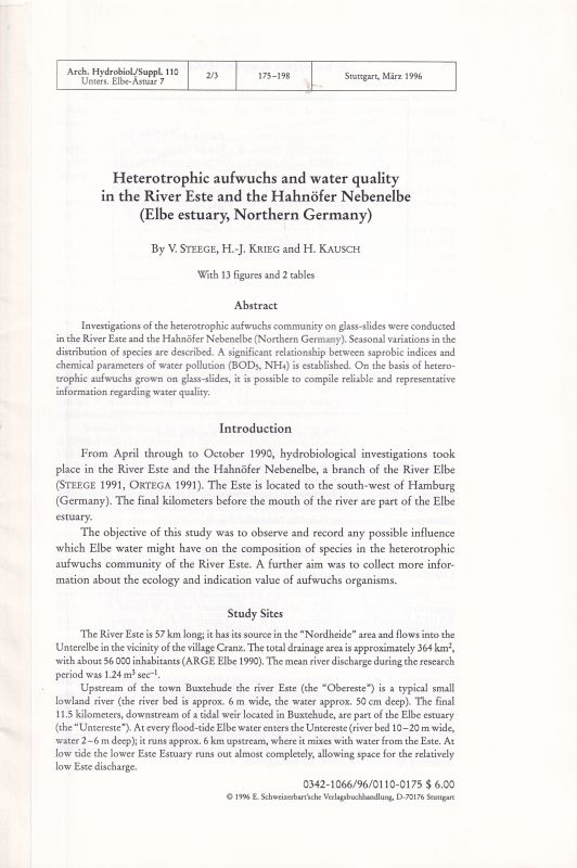 Steege,V. and H.-J.Krieg and H.Kausch  Heterotrophic aufwuchs and water quality in the River Este and the 