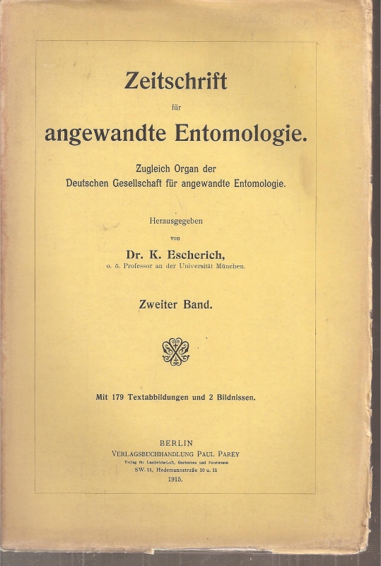 Zeitschrift für angewandte Entomologie  Zeitschrift für angewandte Entomologie Zweiter Band 1915 