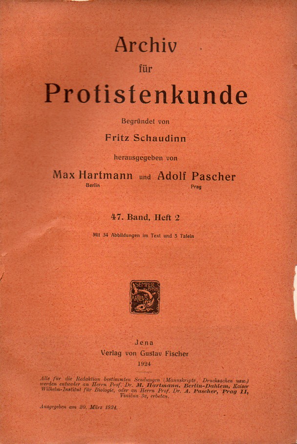 Archiv für Protistenkunde  Archiv für Protistenkunde 47.Band 1924 Heft 2 