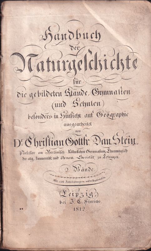 Stein,Christian Gottfried Daniel  Handbuch der Naturgeschichte für die gebildeten Stände, Gymnasien 