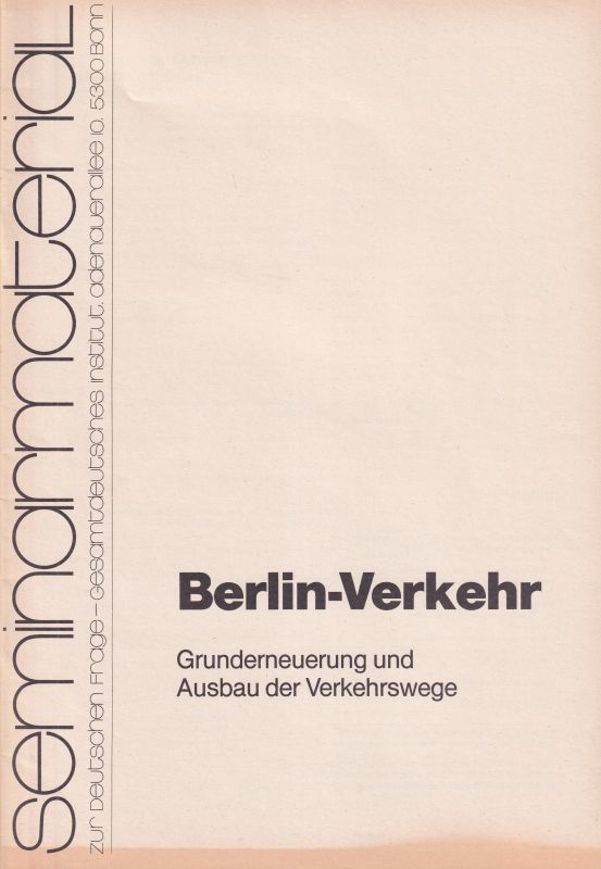 Gesamtdeutsches Institut  Berlin-Verkehr 