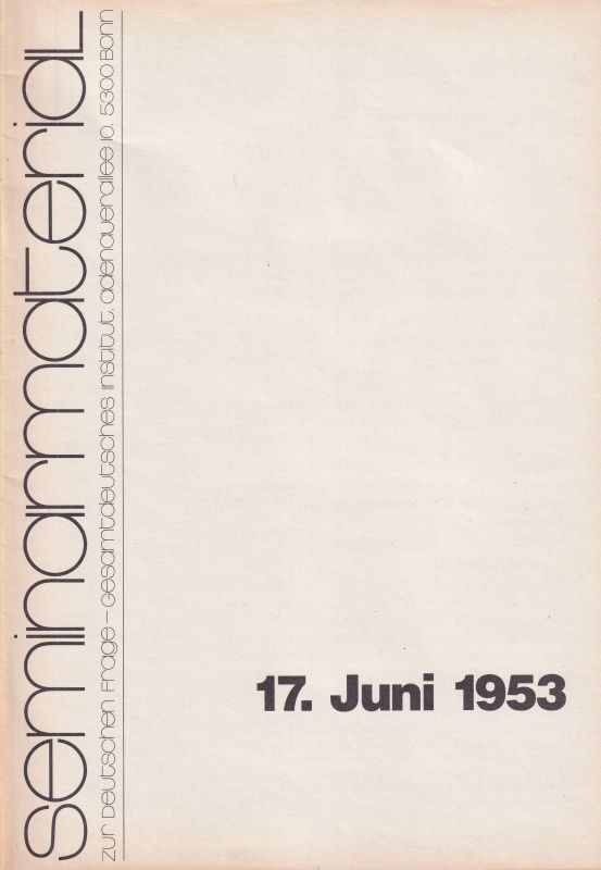 Gesamtdeutsches Institut  17.Juni 1953 