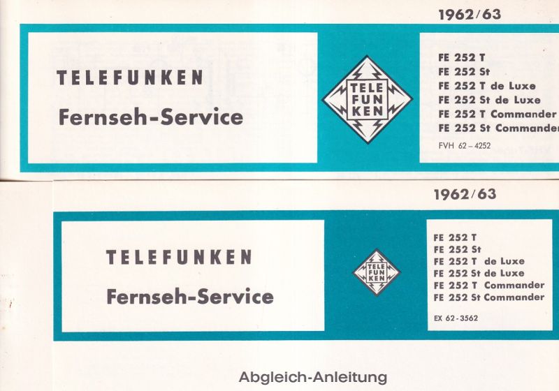 Telefunken  Fernseh Service Information 1963/64 für FE 252T, FE 252St 