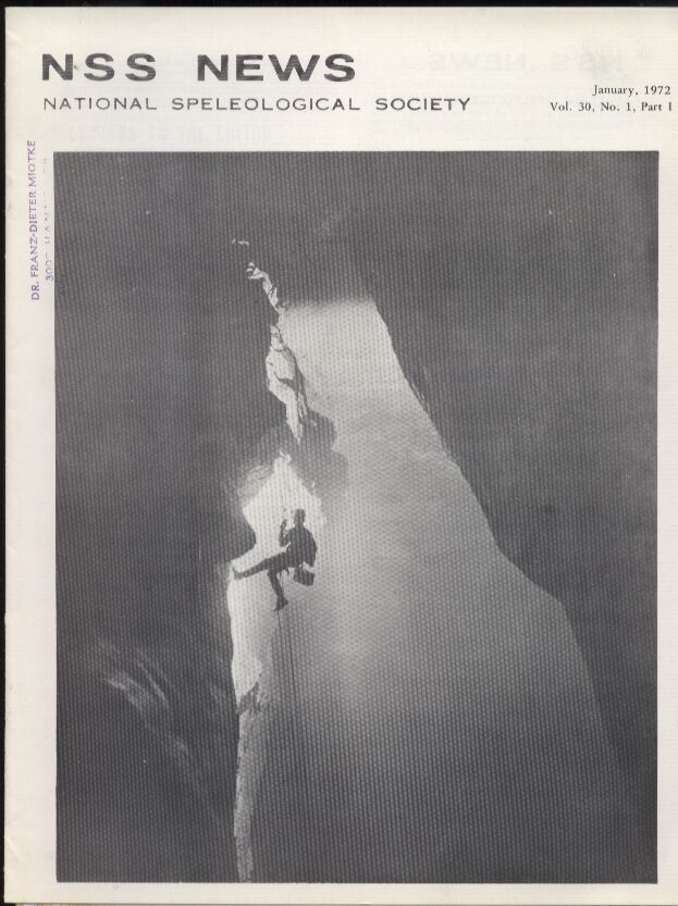 National Speleological Society  NSS News Vol. 30. Number 1 bis 7. 1972 (8 Hefte) 