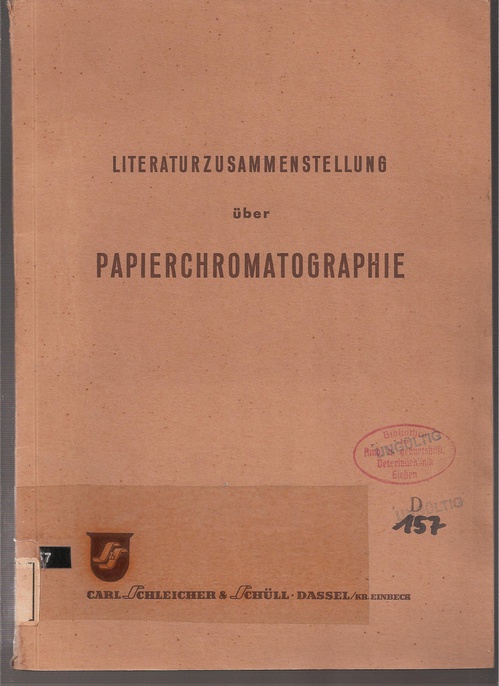 C.Schleicher & Schüll  Literaturzusammenstellung über Papierchromatographie 