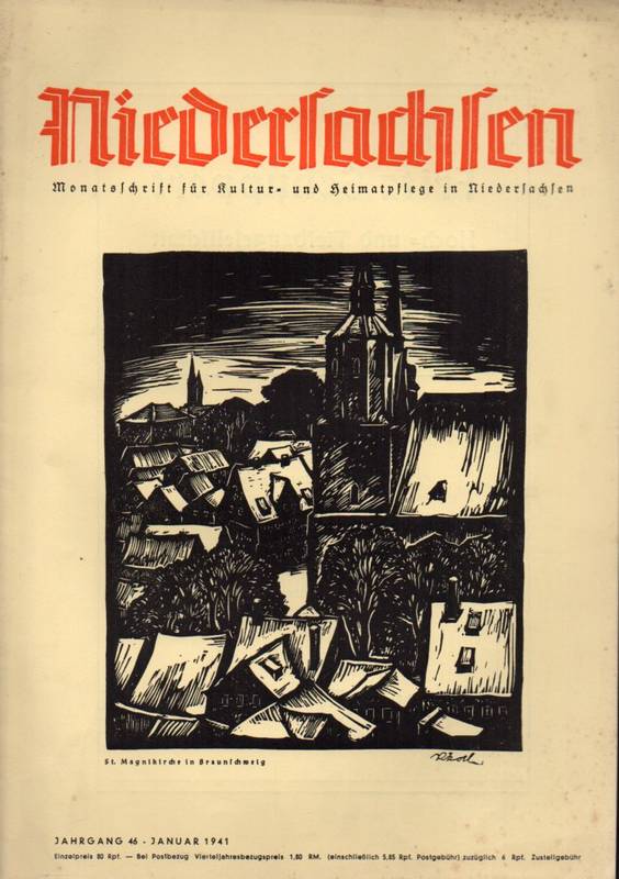 Niedersachsen Monatsschrift für Kultur-  Niedersachsen 46.Jahrgang 1941 Heft Januar 