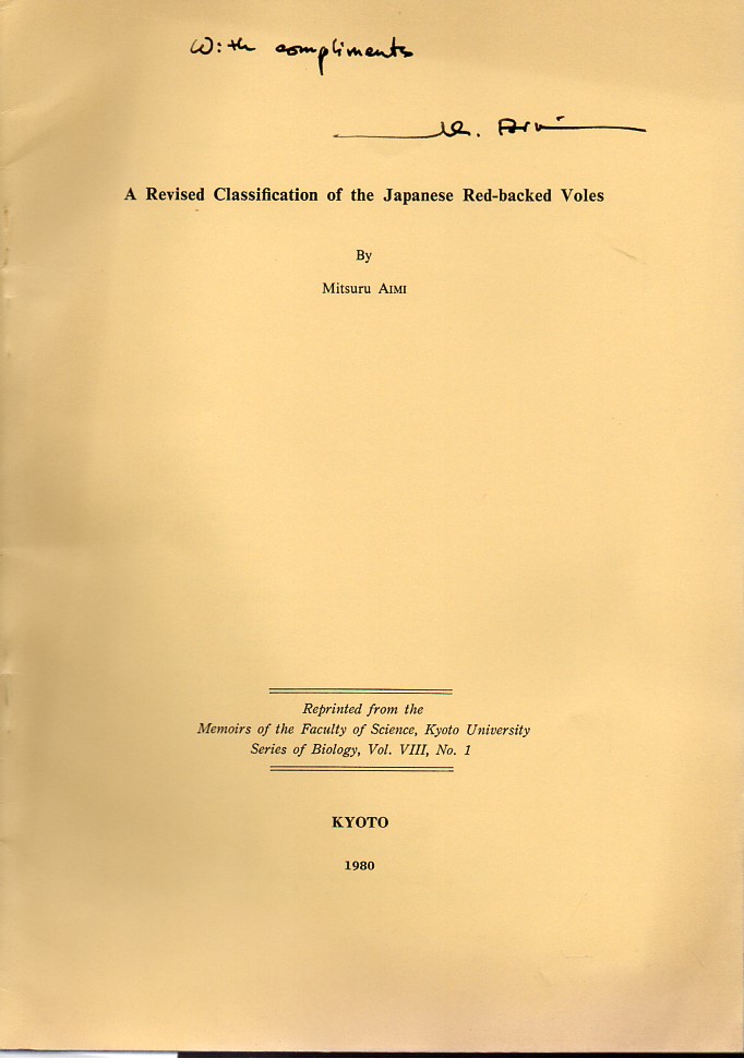 Aimi,Mitsuru  A Revised Classifikation of the Japanese Red-backed Voles 