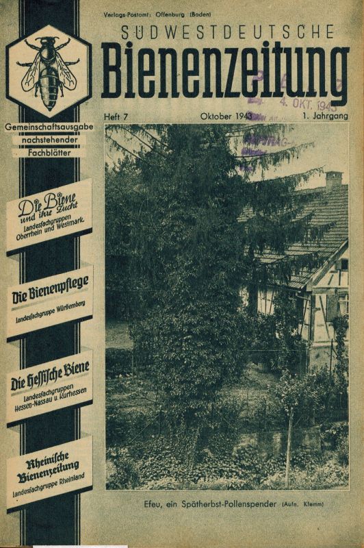 Südwestdeutsche Bienenzeitung  Südwestdeutsche Bienenzeitung 1.Jahrgang 1943 Heft 7 (1 Heft) 