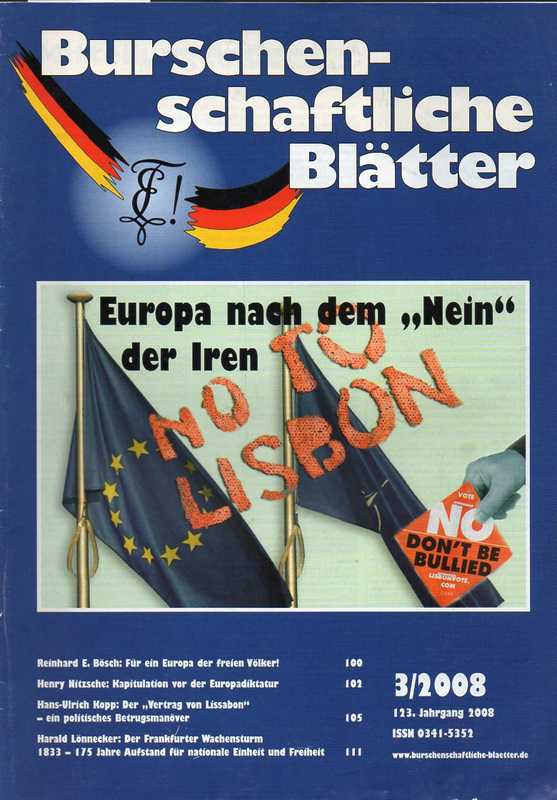 Burschenschaftliche Blätter  Burschenschaftliche Blätter 123.Jahrgang 2008 Heft 3 