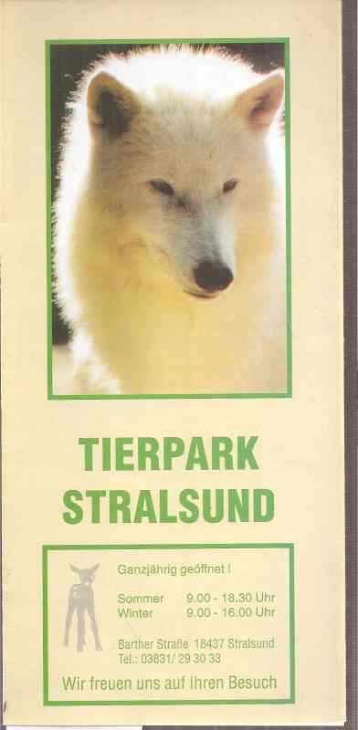 Stralsund-Tierpark  Faltblatt (Titelbild Polarwolf) 