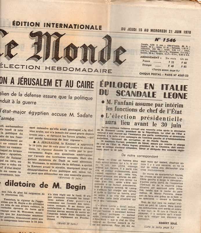 Le Monde  Le Monde Selection Hebdomadaire No. 1546 Du Jeudi 15 au Mercredi 21 