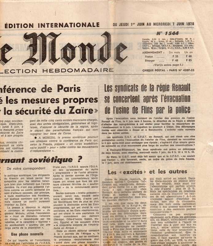 Le Monde  Le Monde Selection Hebdomadaire No. 1544 Du Jeudi 1 Juin au 