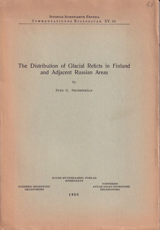 Segersträle,Sven G.  The Distribution of Glacial Relicts in Finland and Adjacent Russian 