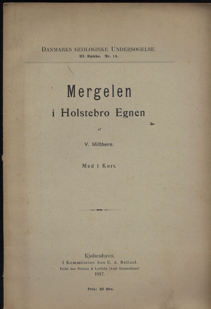 Milthers,V.  Mergelen i Holstebro Egnen(Danmarks Geologiske Undersogelse.III.RaekkQ 