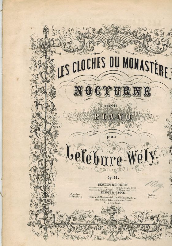 Lefébure-Wely,Louis J.A.  Les Cloches du Monastère Nocturne pour le Piano 