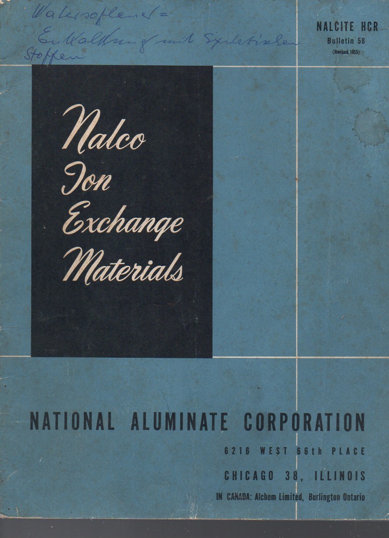 NALCO National Aluminate Corporation  Nalco ion Exchange Materials 