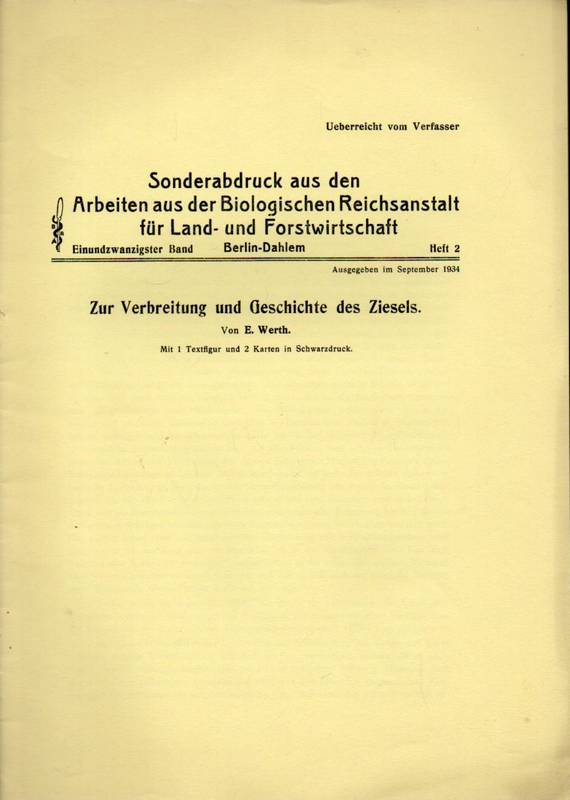 Werth,E.  Zur Verbreitung und Geschichte des Ziesels 