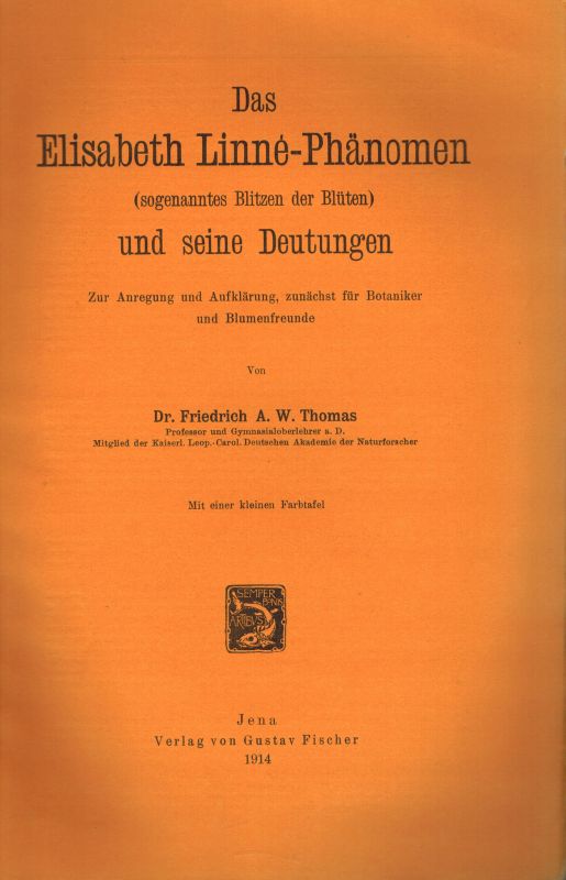 Thomas,F.A.W.  Das Elisabeth Linné-Phänomen 