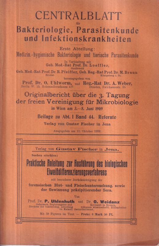 Vereinigung für Mikrobiologie  Originalbericht über die 3.Tagung der freien Vereinigung für 