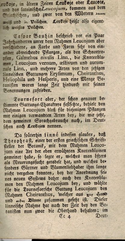 Krünitz,D.Johann Georg  Levkoje, in älteren Zeiten Leukoje oder Leucoie, Leucojum 