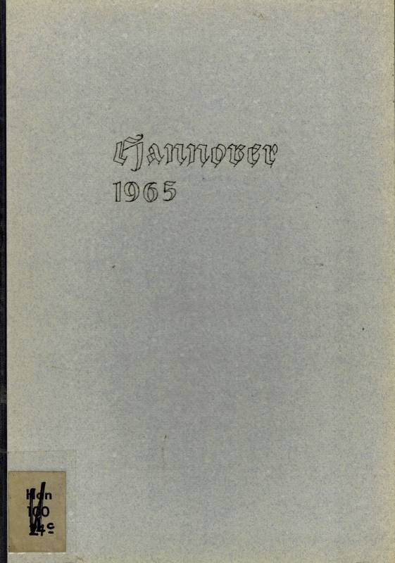 Hannover  Einführung in das Adressbuch der Landeshauptstadt 1965 