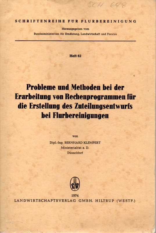 Klempert,Bernhard  Probleme und Methoden bei der Erarbeitung von Rechenprogrammen für die 