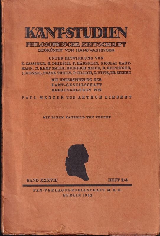 Kant - Studien  Kant-Studien. Philosophische Zeitschrift. Band 37 Heft 3/4. 1932 