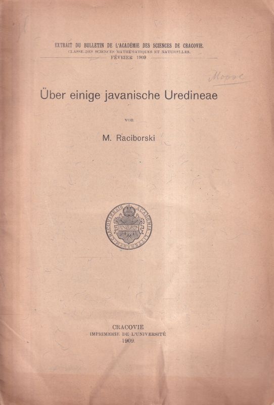Raciborski,M.  Über einige javanische Uredineae (Moose) 