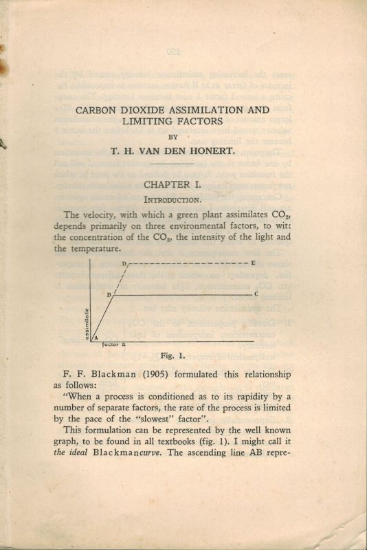 Honert,T.H.van den  Carbon dioxide assimilation and limiting factors 