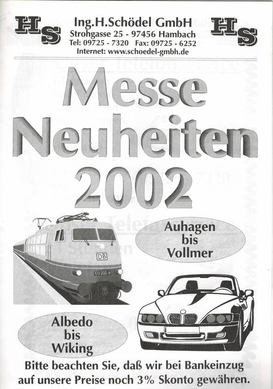 Schödel,H. GmbH  Kundeninformation 2002 und August/September 2003 