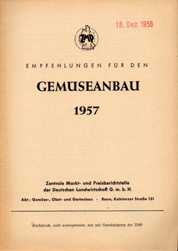 Zentrale Markt- und Preisberichtstelle  Empfehlungen für den Gemüseanbau 