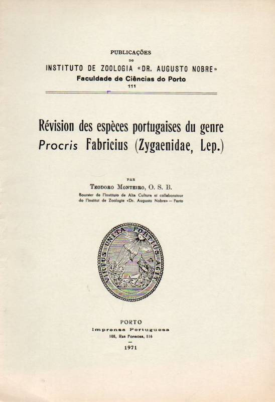 Monteiro,Teod.  Revision des especes portugaise du genre Procris Fabricius (Zygaenidae 