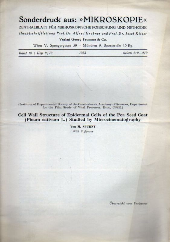 Spurny,M.  Cell Wall Structure of Epidermal Cells of the Pea Seed Coat (Pisum 