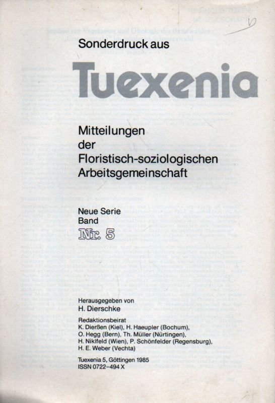 Bücking,Winfried  Studien zur Vegetation und Ökologie des Bannwaldes Conventwald im 