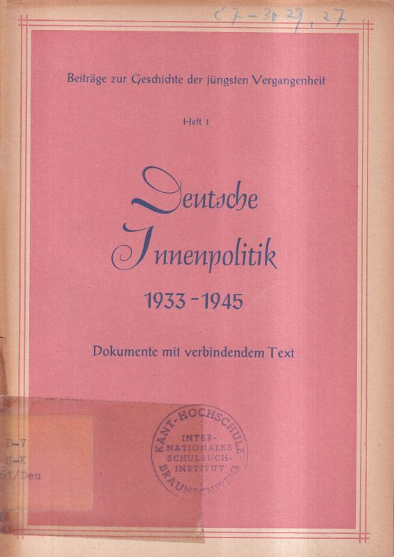 Mielcke,Karl  Deutsche Innenpolitik 1933-1945 