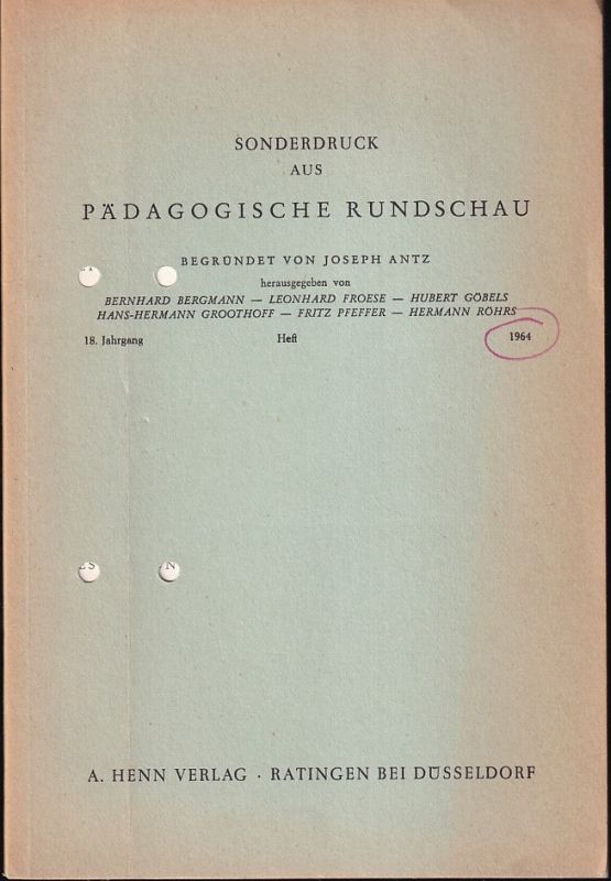 Roeßler,Wilhelm  Zur Geschichte des Bildungswesens 