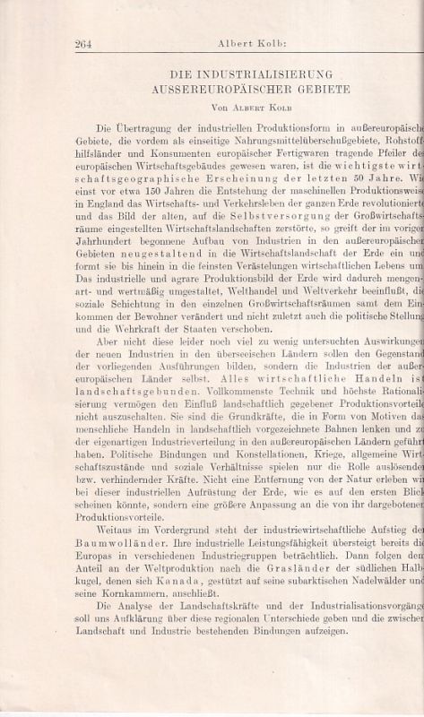 Kolb,Albert  Die Industrialisierung aussereuropäischer Gebiete 