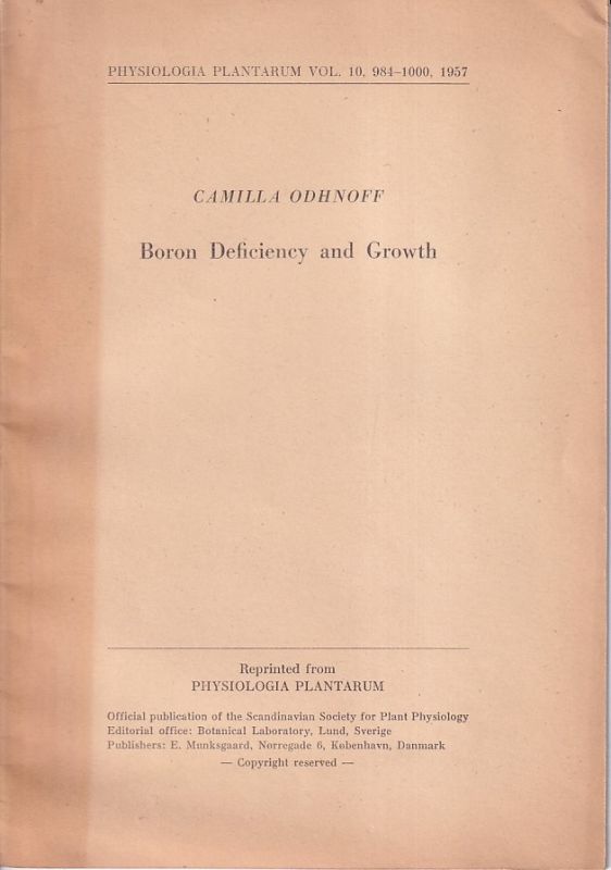 Odhnoff,Camilla  Boron Deficiency and Growth 