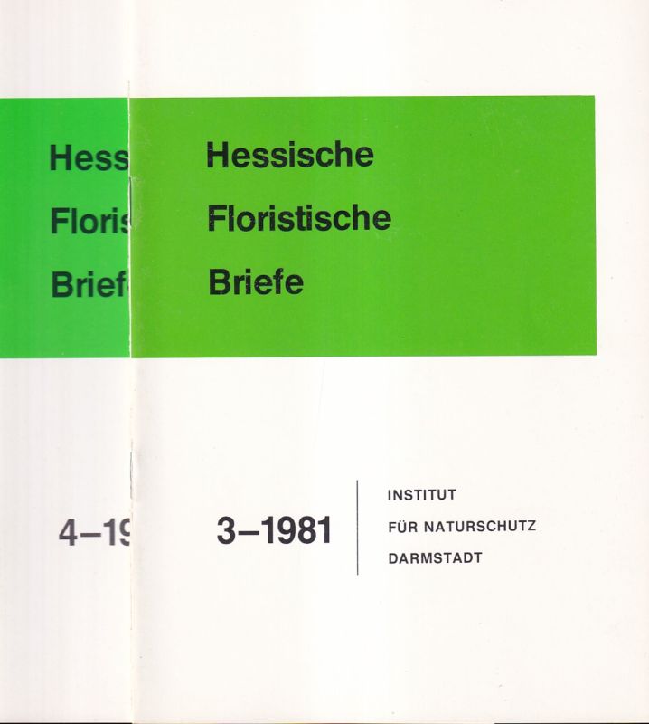 Naturiwsenschaftlicher Verein Darmstadt  Hessische Floristische Briefe 30.Jahrgang 1981 Heft 3 und 4 (2 Hefte) 