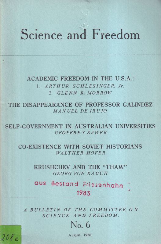 Committee on Science and Freedom  Science and Freedom No.6 