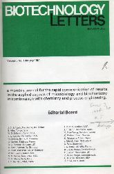 Biotechnology Letters  Biotechnology Letters Volume 3 1981, No 1 bis 12 (1 Band) 