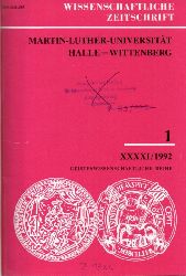 Martin-Luther-Universitt Halle-Wittenberg  Wissenschaftliche Zeitschrift XXXXI.Jahrgang 1992 Heft 1-6 (1 Band) 